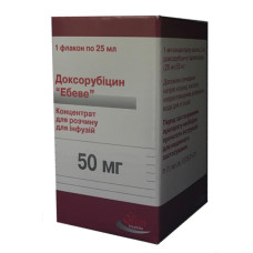 Доксорубіцин конц. д/р-ну д/інф. 50 мг фл. 25 мл 1