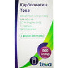 Карбоплатін конц. д/інф. 600 мг фл. 60 мл №1